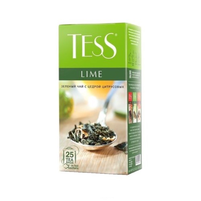 ЧАЙ МО Tess  Лайм  25 пак. х 1,5 гр. зеленый с цедрой цитрусовых (10) (0596)