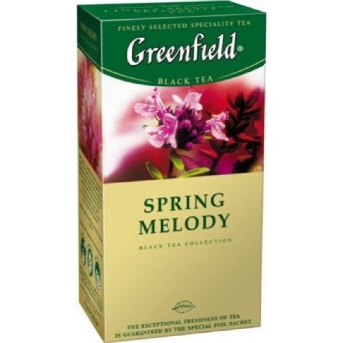 ЧАЙ МО Гринфилд Spring Melody  25 пак. х 1,5 гр. черный с чабрецом (10)             (0525)