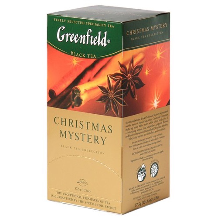ЧАЙ МО Гринфилд Christmas Mystery 25 пак. х 1,5 гр. черн. с аром. апельсина и лимона (10) (0434)
