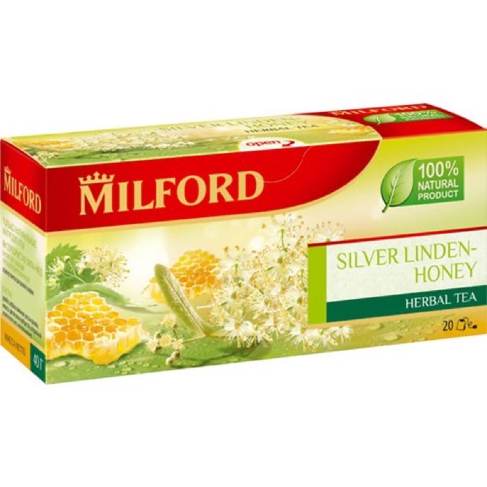 ЧАЙ MILFORD Травяной Серебристая Липа -Мед 20 пак. х 2 гр.(12)