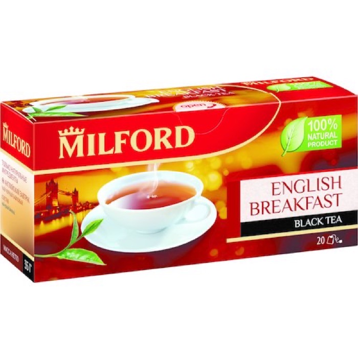 ЧАЙ MILFORD Черный  Английский завтрак 20 пак. х 1,75 гр.(12)