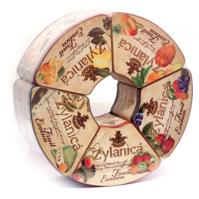ЧАЙ ZYLANICA Экзотические фрукты (100 гр. х 5 шт.) черный Ж/Б (4)  3214