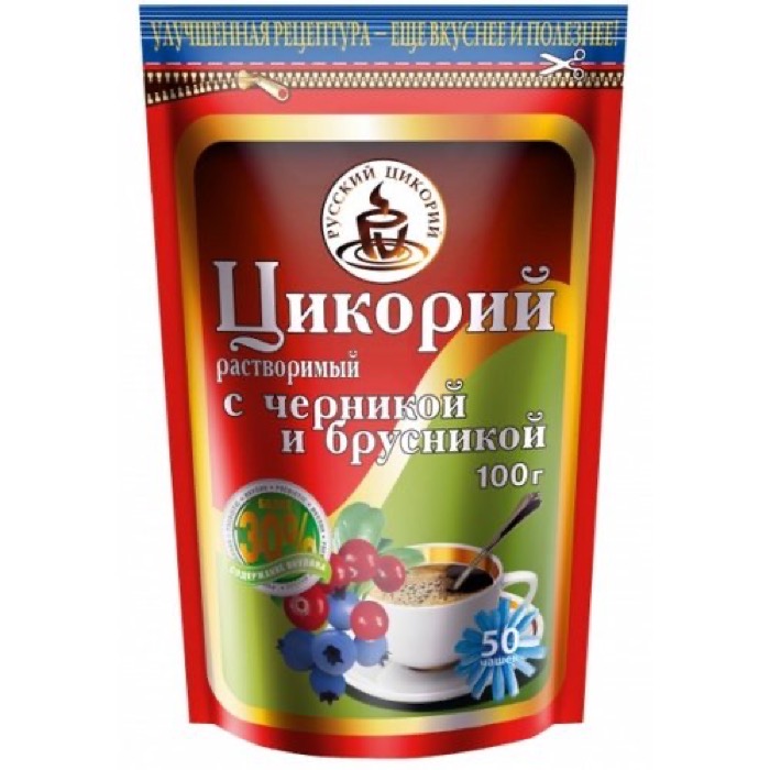 Русский цикорий 100 гр. Черника Брусника порошок ZIP (12)  (0275)