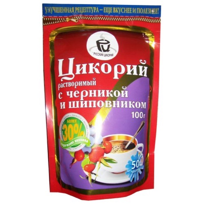 Русский цикорий 100 гр. Черника Шиповник порошок ZIP (12)  (0305)