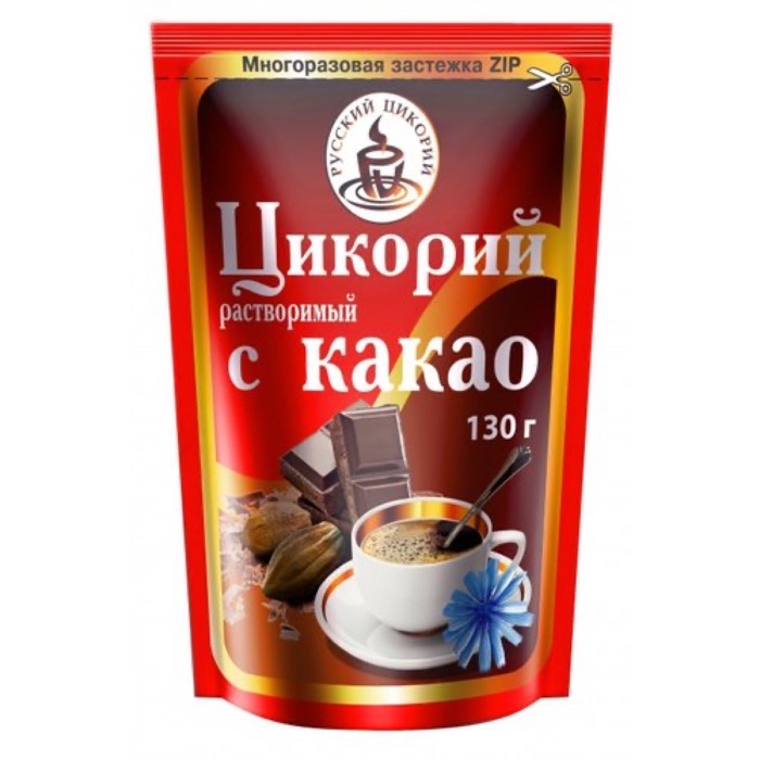 Русский цикорий 130 гр. с какао порошок ZIP (12)  (0282)
