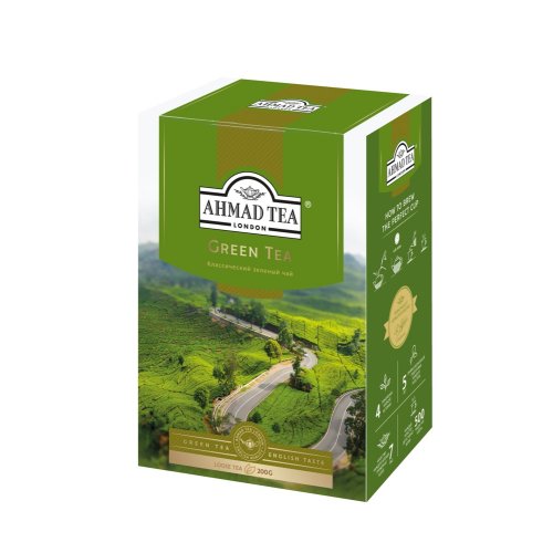ЧАЙ AHMAD TEA Зеленый 200 гр. картон (12) ГОСТ 32574-2013 (1310)