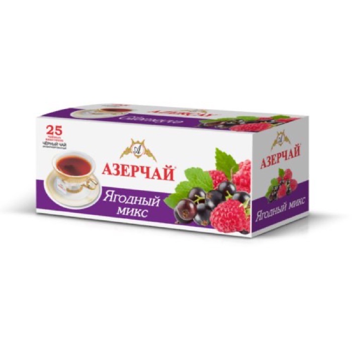 ЧАЙ Azercay tea Лесные ягоды, черный 25 пак.х 1,8 гр. (24) (417784)