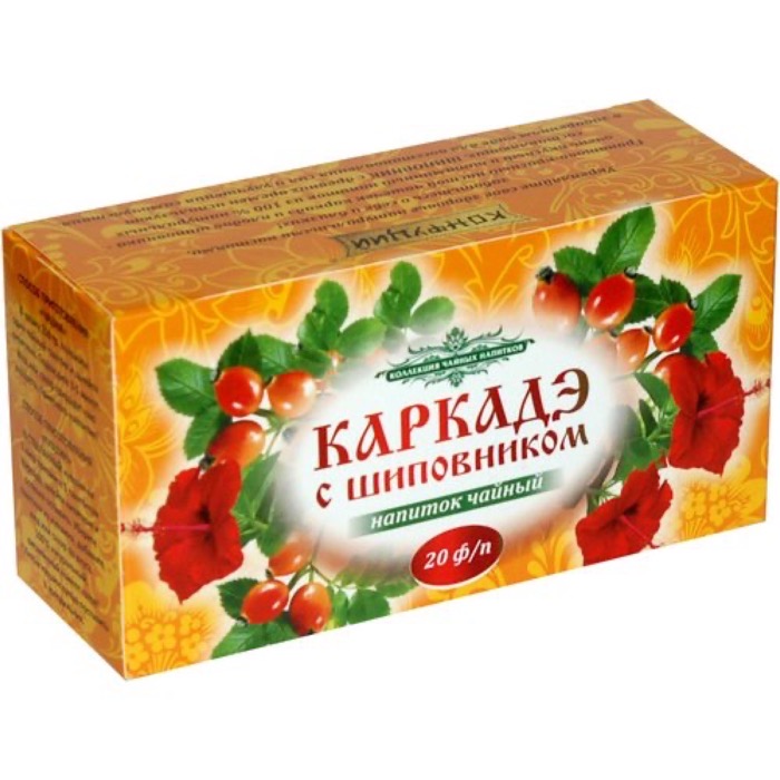 ЧАЙ Конфуций Чайный напиток Каркадэ с шиповником 20 пак. (12)