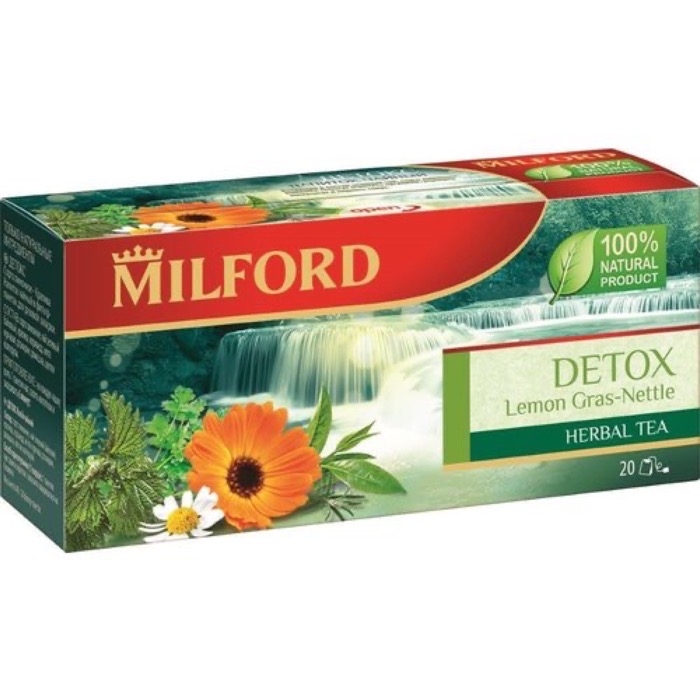 ЧАЙ MILFORD Напиток Детокс(чай зеленый,крапива,кориандр,мята,ромашка) 20 пак. х 2 гр.(12)