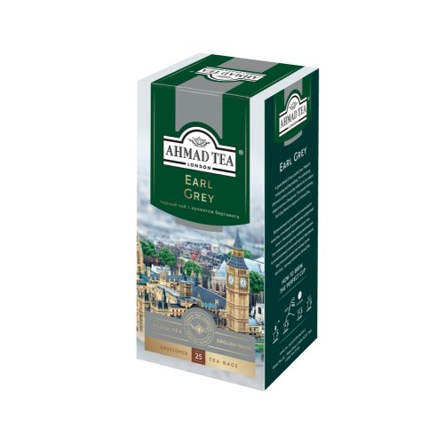 ЧАЙ AHMAD TEA Эрл Грей черн. 25 пак.*2 гр. (12) ф/п  (969)