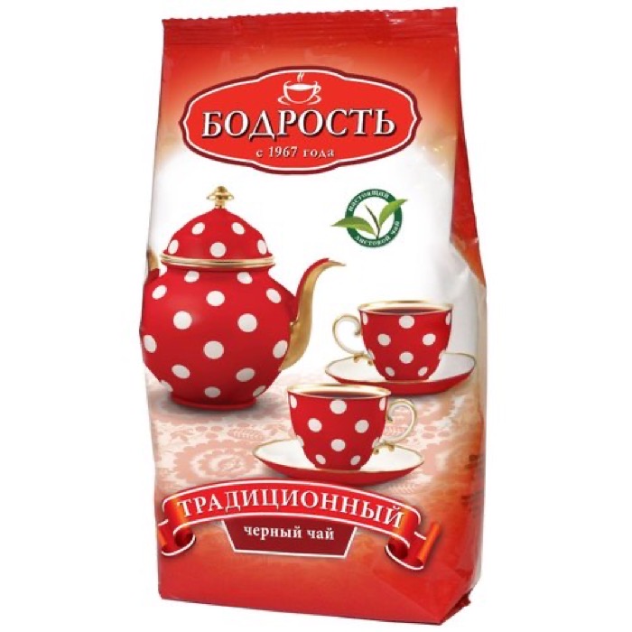 ЧАЙ Бодрость Традиционный черный 250 гр. м/у (12)