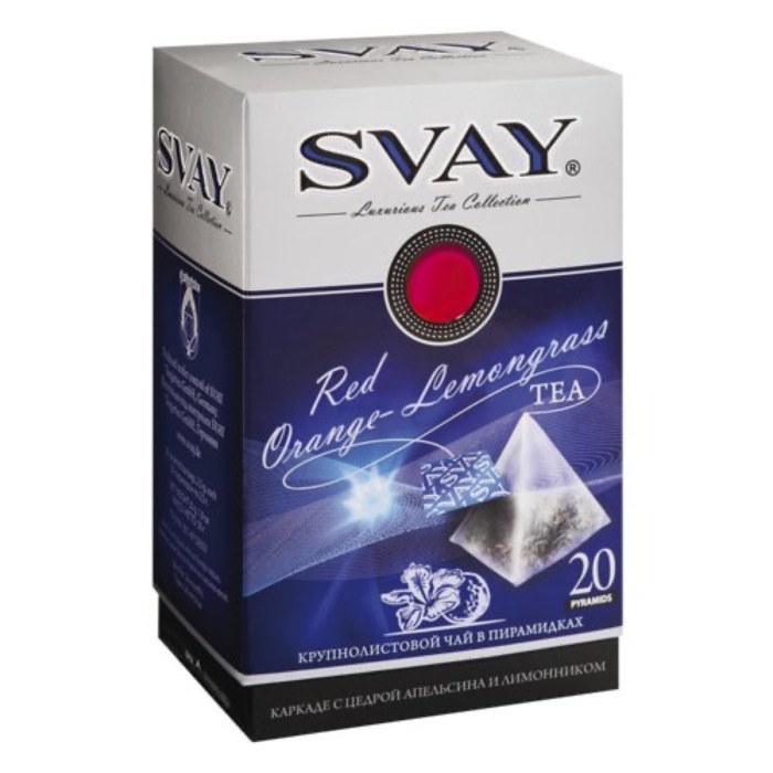 ЧАЙ Svay Red Orange-Lemongrass 20*2,5 гр. цветочный каркадэ, пирамидки (12) ЖЦ