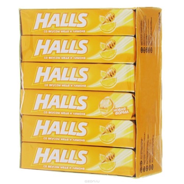 КОНДИТЕРКА Леденцы Halls Мед-Лимон 25 гр. (12) /30 бл/55 кор