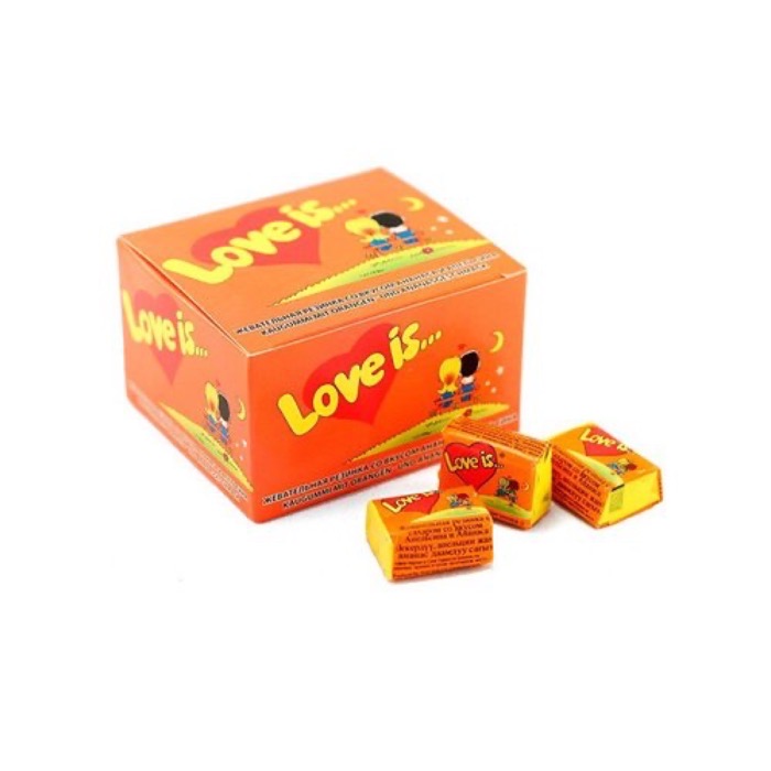 КОНДИТЕРКА  LOVE IS Жевательная резинка Апельсин-Ананас  100 шт/20 бл. в кор./66 кор в пал.