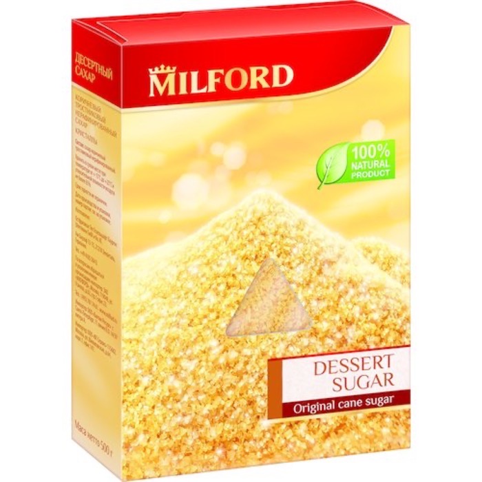 Milford Десертный тростниковый сахар,кристаллы  500 гр.(9)   АКЦИЯ!!!