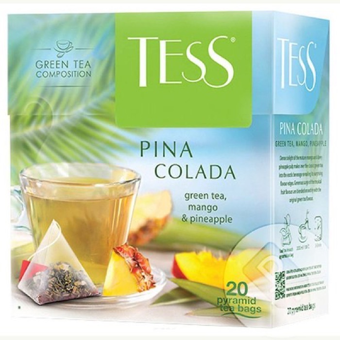 ЧАЙ МО Tess  пирамидки Pina Colada  20 пак. х 1,8 гр. (зеленый манго,ананас) (12) (0787-12)
