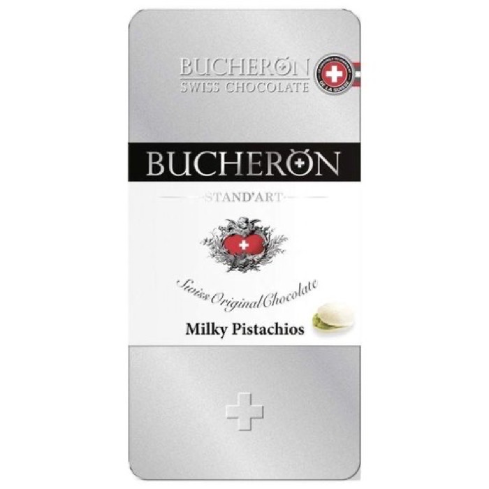 Bucheron шоколад Молочный с фисташками  100 гр. х 10 шт. ж/б (6)  0395