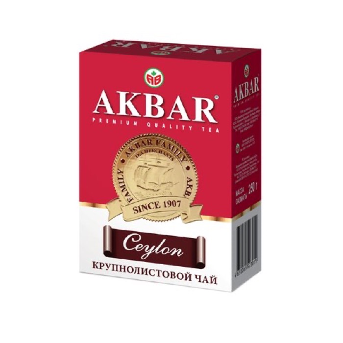 ЧАЙ АКБАР Ceylon с медалью 250 гр. кр/лист (8)