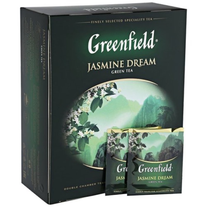 ЧАЙ МО Гринфилд  Jasmine Drim 100 гр. зеленый с жасмином (14)/204       (0372)