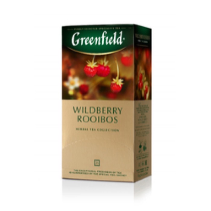 ЧАЙ МО Гринфилд Wildberries Rooibos 25 пак. х 1,5 гр. с кусочками ягод земляники и клюквы (10)(1390)