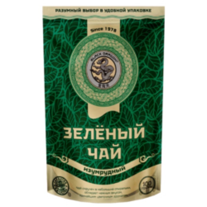 ЧАЙ Черный Дракон Зеленый изумрудный 100 гр. дой-пак (25) (GT005)
