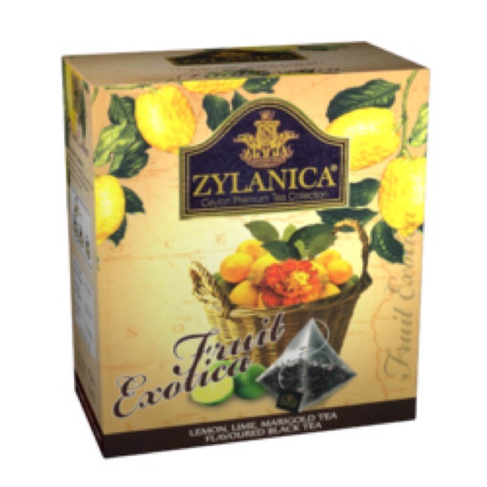 ЧАЙ ZYLANICA пирамидки Fruit Exotica 20 пак.*2 гр. черный с лимоном,лаймом,лепестками календулы (12)