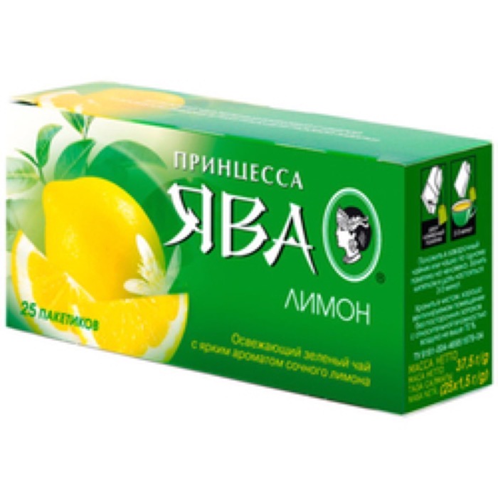 ЧАЙ МО Орими принцесса Ява  25 пак. х 1,5 гр. зеленый Сочный Лимон ( 0370) (18)