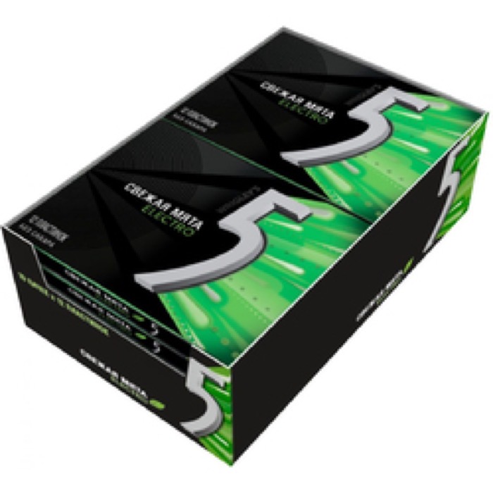 КОНДИТЕРКА Wrigley's ФАЙФ Свежая Мята,ЭЛЕКТРО 15,6 гр. (15 шт (18 бл)/80    NEW