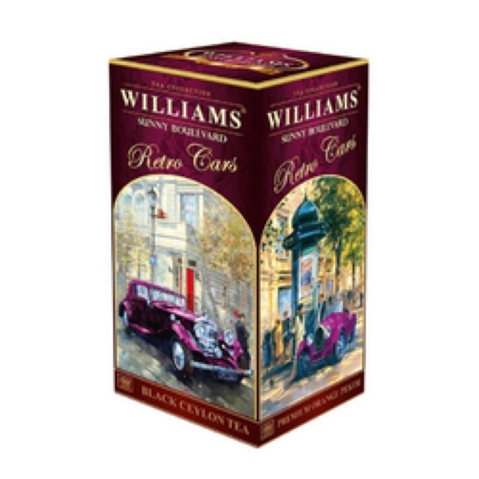 ЧАЙ WILLIAMS серия авто Солнечный бульвар (Sunny Boulevard) 200 гр черный круп.лист., картон  (12) (