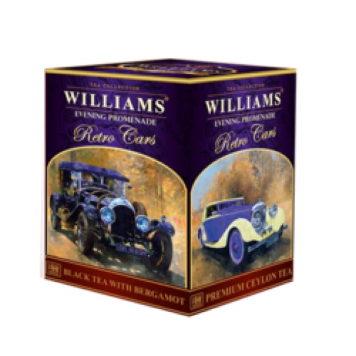 ЧАЙ WILLIAMS серия авто Вечерняя прогулка (Evening Promen.) 150 гр черн. с бергамотом,картон (24) (9