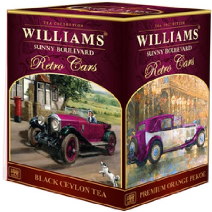 ЧАЙ WILLIAMS серия авто Солнечный бульвар (Sunny Boulevard) 125 гр черный круп.лист., картон  (24) (