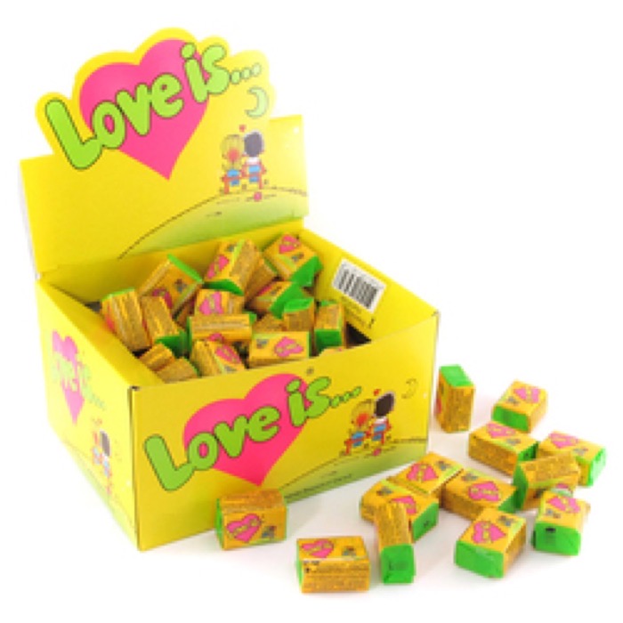 КОНДИТЕРКА  LOVE IS Жевательная резинка Кокос-Ананас  100 шт/20 бл. в кор.