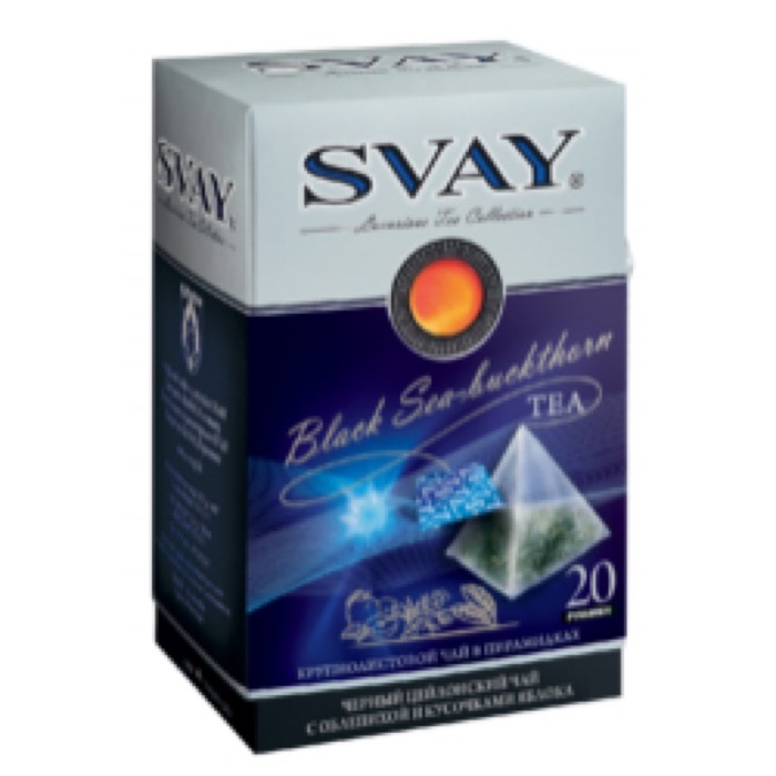 ЧАЙ Svay Black Sea-buckthorn  20*2,5 гр. черный c облепихой, пирамидки (12)