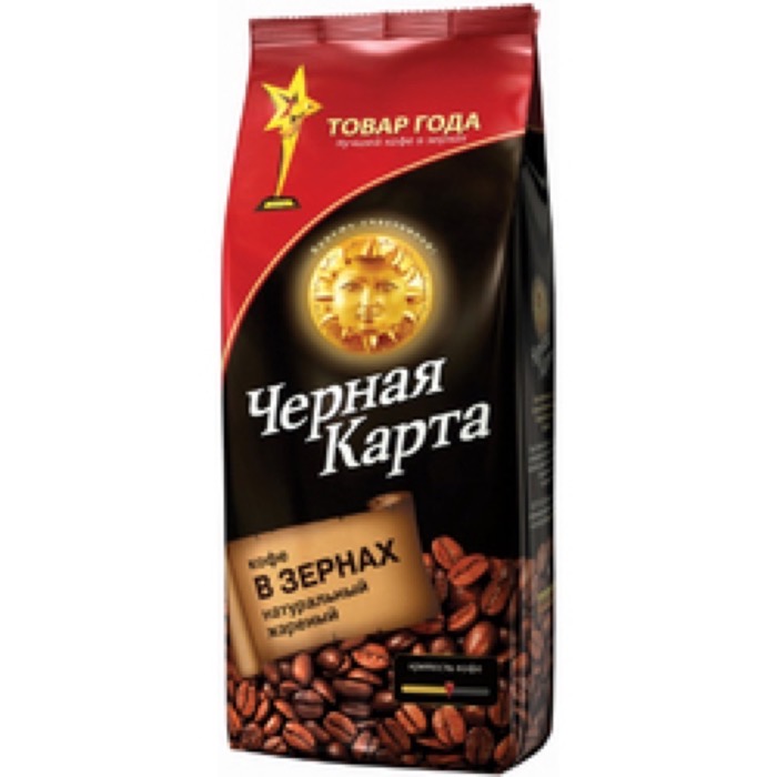Кофе ШТРАУС Черная карта 1000 гр. зерно пакет (6) 48 кор./пал.