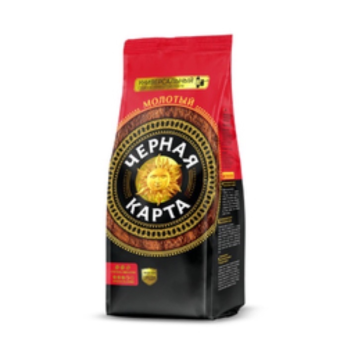Кофе ШТРАУС Черная карта 250 гр. молотый пакет (12) 77 кор./палл.