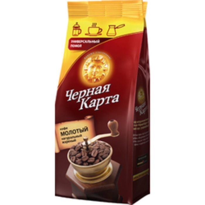 Кофе ШТРАУС Черная карта 500 гр. молотый пакет (6) 96 кор./палл.