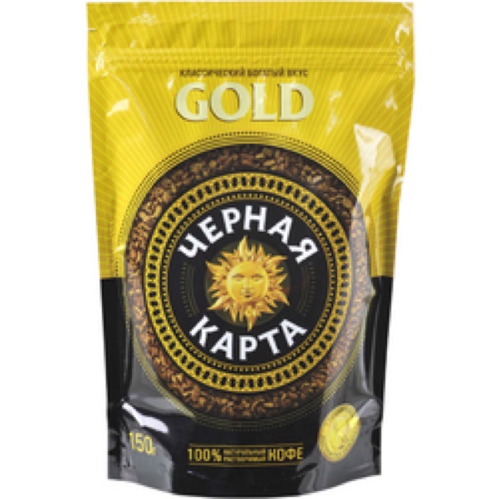 Кофе ШТРАУС Черная карта GOLD 150 гр. пакет (6) 140 кор./пал.
