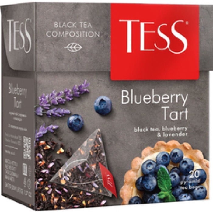 ЧАЙ МО Tess  пирамидки Blueberry Tart 20 пак. х 1,8 гр.(черн лаванда,яблоко,черника) (12) (1527)/140
