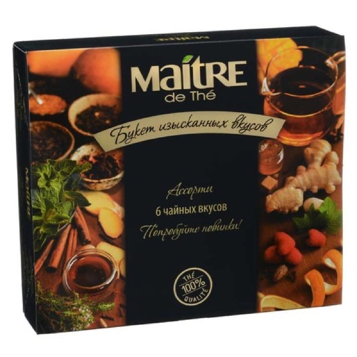 ЧАЙ MAITRE de The Букет изысканных вкусов Ассорти 6 вкусов*5 пак.*2  гр. сашет, с/я  (6) (авл029)