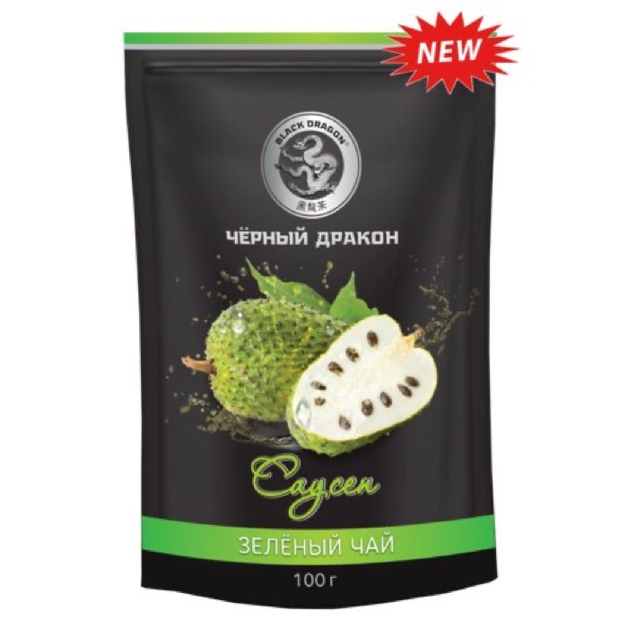 ЧАЙ Черный Дракон Зеленый с саусепом 100 гр. дой-пак (25) (SО410) NEW