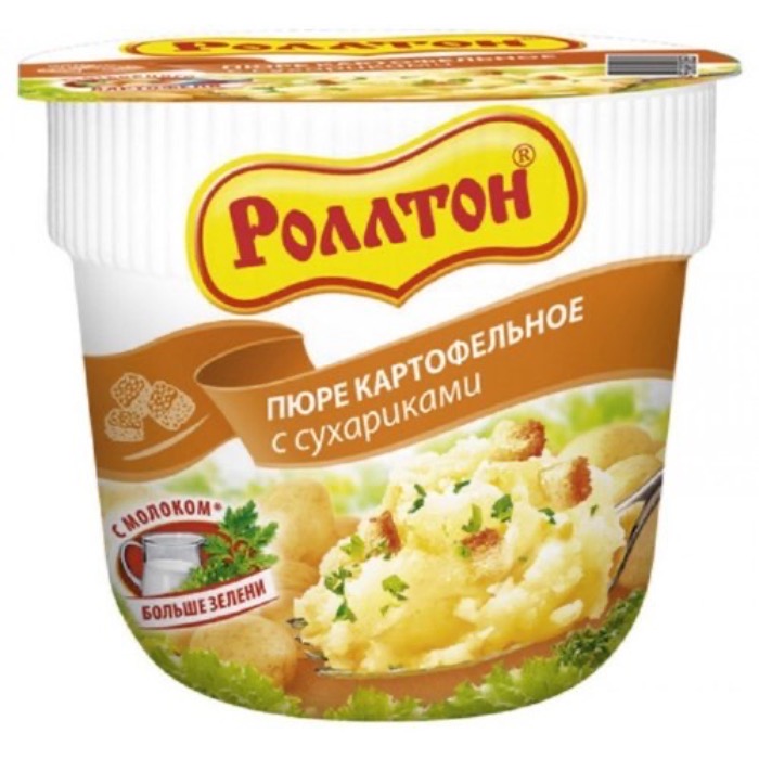 Роллтон Пюре картоф. с сухариками 40 гр. стакан (24) (в пал.99) *