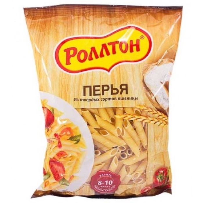 Роллтон Макароны Перья 400 гр., пакет (16) (в пал.56)