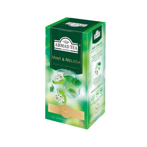 ЧАЙ AHMAD TEA  Мята-Мелиса 25 пак.*1,8 гр.зеленый (12) ф/п (2258)