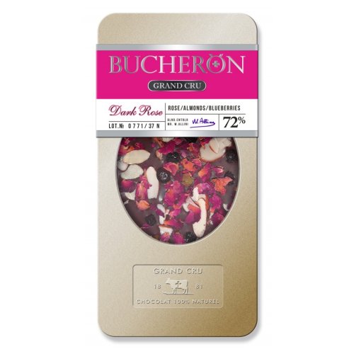 Bucheron GRAND СRU шоколад Горький с минд., черникой и лепестками роз 100 гр. х 10 шт.,ж/б (6)  0640