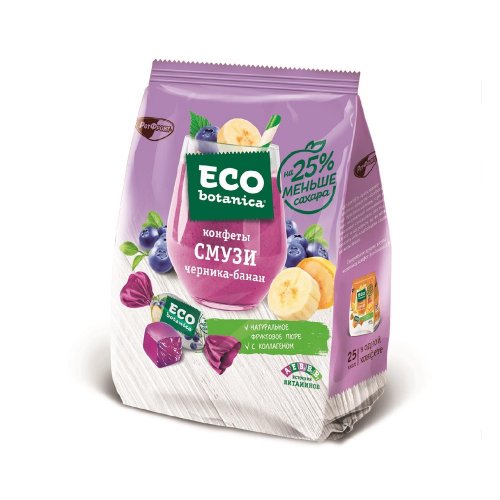 КОНДИТЕРКА ОБК Конфеты желейные NEO-BOTANICA СМУЗИ Черника/Банан,150 гр. (10)