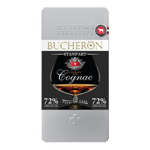 Bucheron шоколад Горький с коньяком 100 гр. х 10 шт. ж/б (6)  (0084)