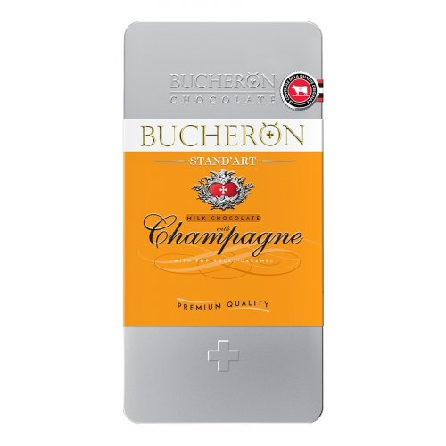 Bucheron шоколад Молочный со вк. шампанского и взр. карам. 100 гр. х 10 шт. ж/б (6)  0085
