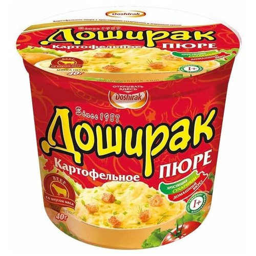Доширак пюре картофельное со вкусом мяса 40 гр., стакан (24) (в пал.110) *
