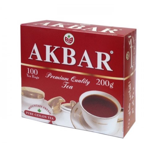 ЧАЙ АКБАР RED&WHITE 100 пак.*2 гр. с/я  (6) (1437/0973)