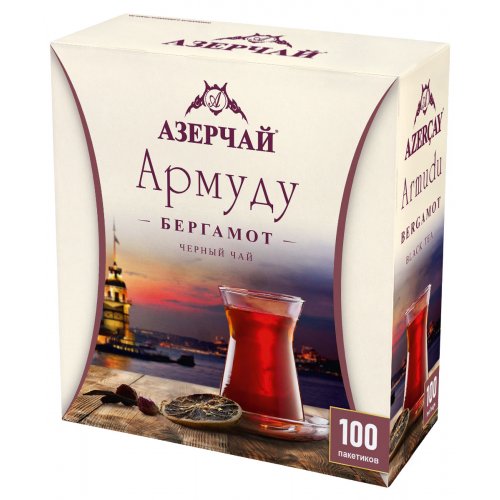 ЧАЙ Azercay tea Армуду Черный Бергамот 100 пак. х 1,6 гр. (12) (420535)
